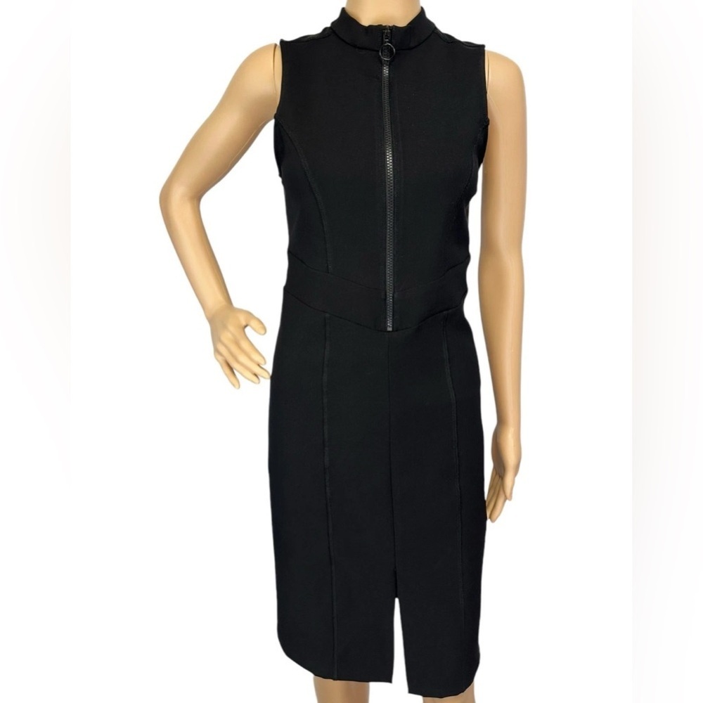 Zara Zip-Front Dress Black Solid
Sleeveless Sheath Front Slit Stretch
Size M - Picture 5 of 15